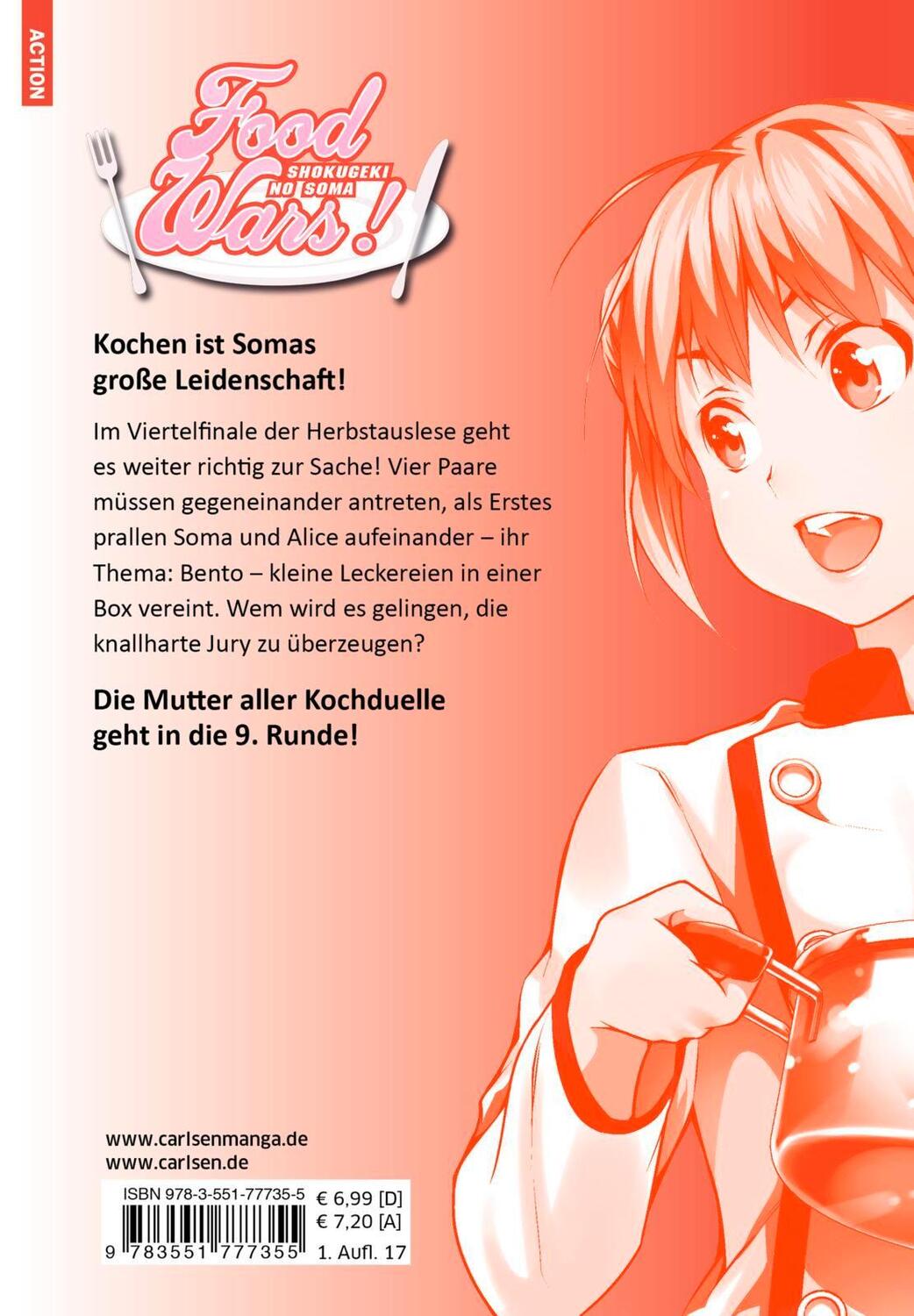 Rückseite: 9783551777355 | Food Wars - Shokugeki No Soma 09 | Yuto Tsukuda | Taschenbuch | 192 S.