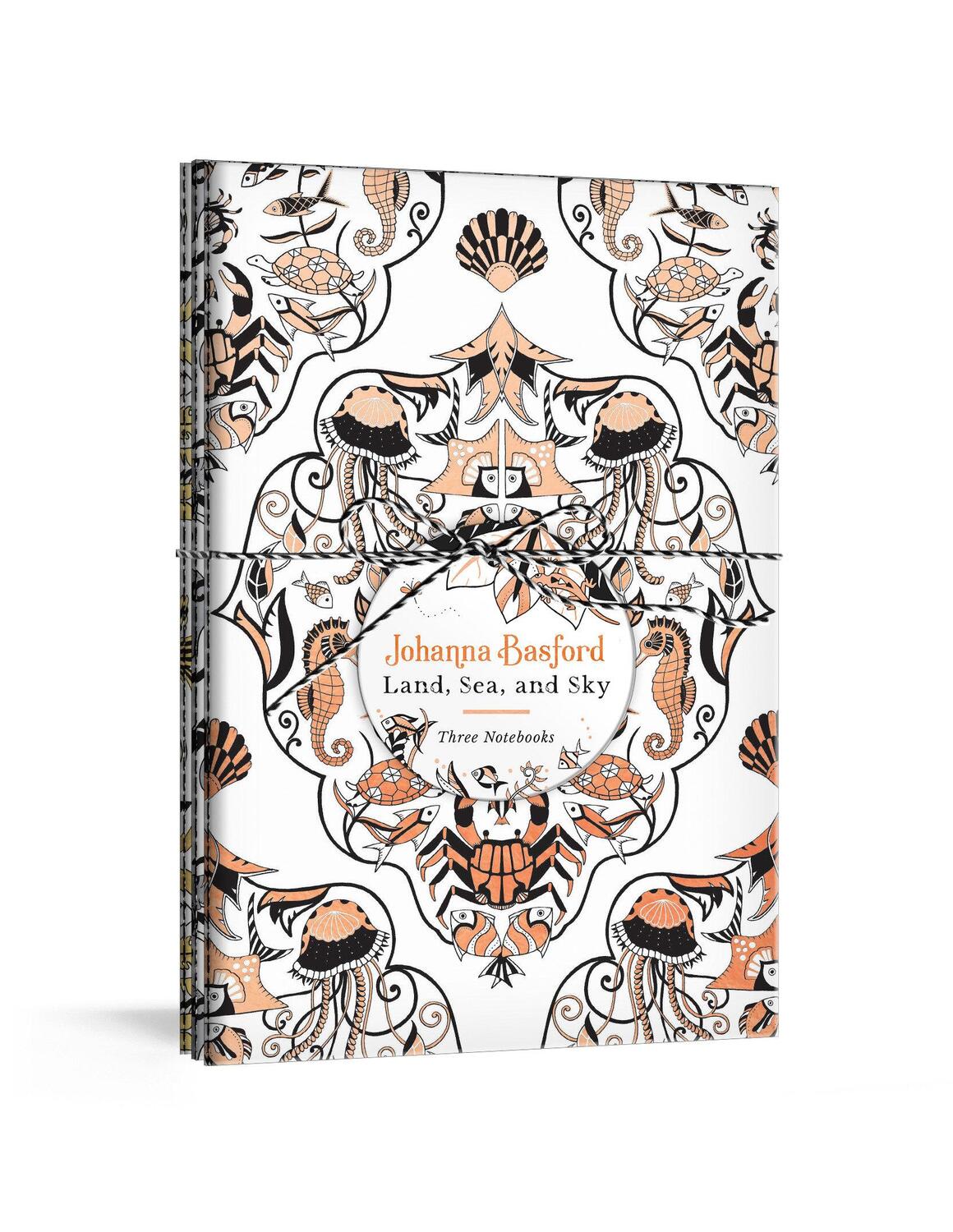 Cover: 9781984826190 | Johanna Basford Land, Sea, and Sky | Three Colorable Notebooks | 2020