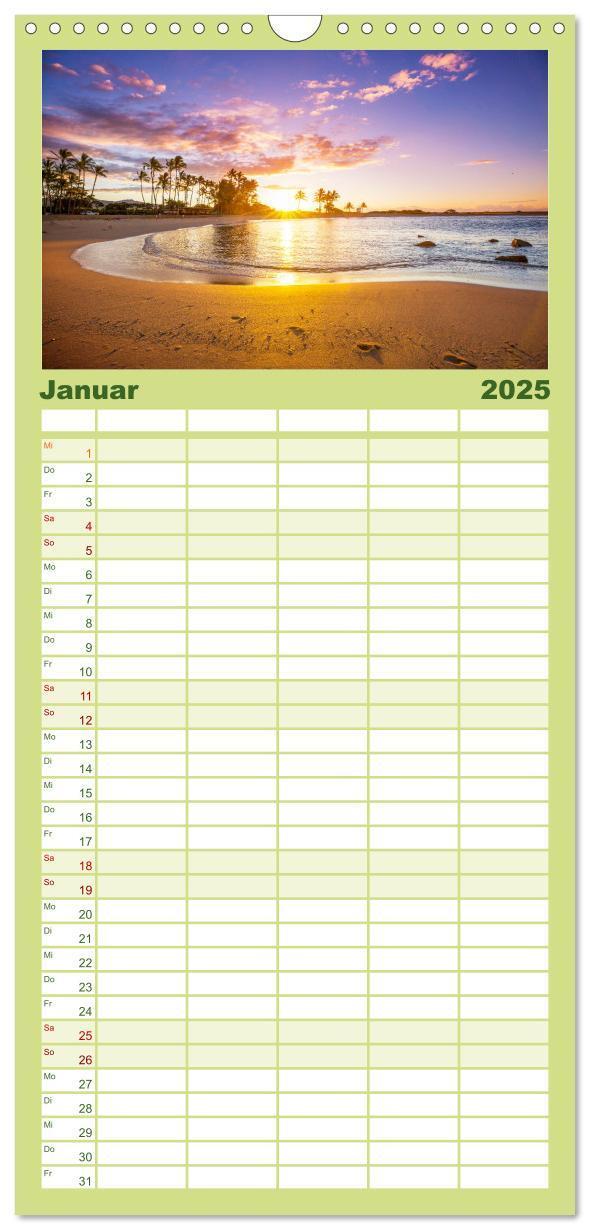 Bild: 9783457094136 | Familienplaner 2025 - Hawaii Traumziel mit 5 Spalten (Wandkalender,...