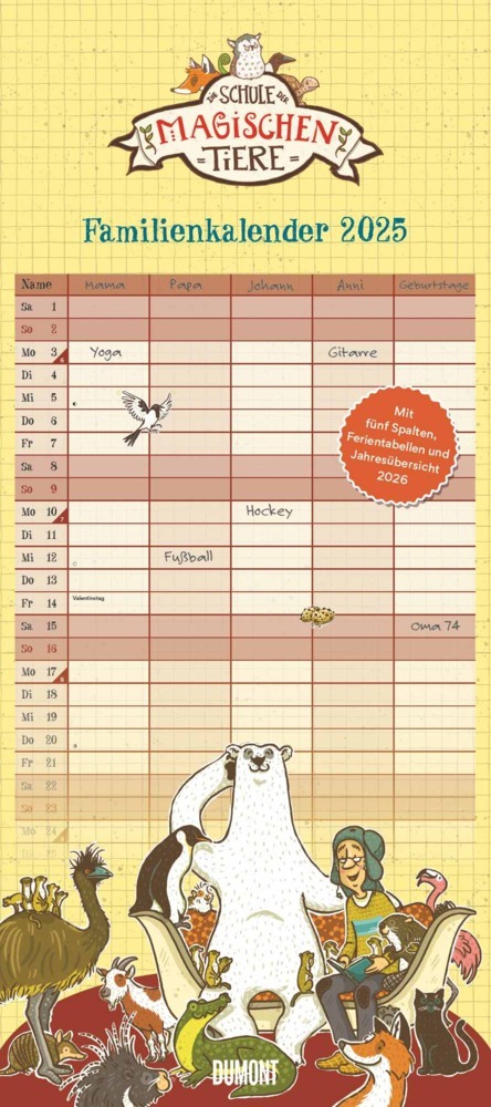 Cover: 4250809653648 | DUMONT - Schule der magischen Tiere 2025 Familienkalender,...