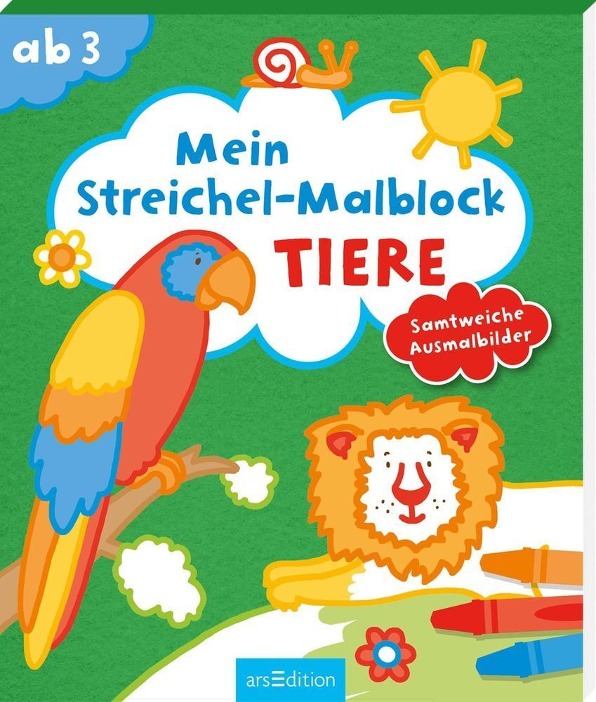 Cover: 9783845834627 | Mein Streichel-Malblock Tiere | Samtweiche Ausmalbilder | Schiefelbein