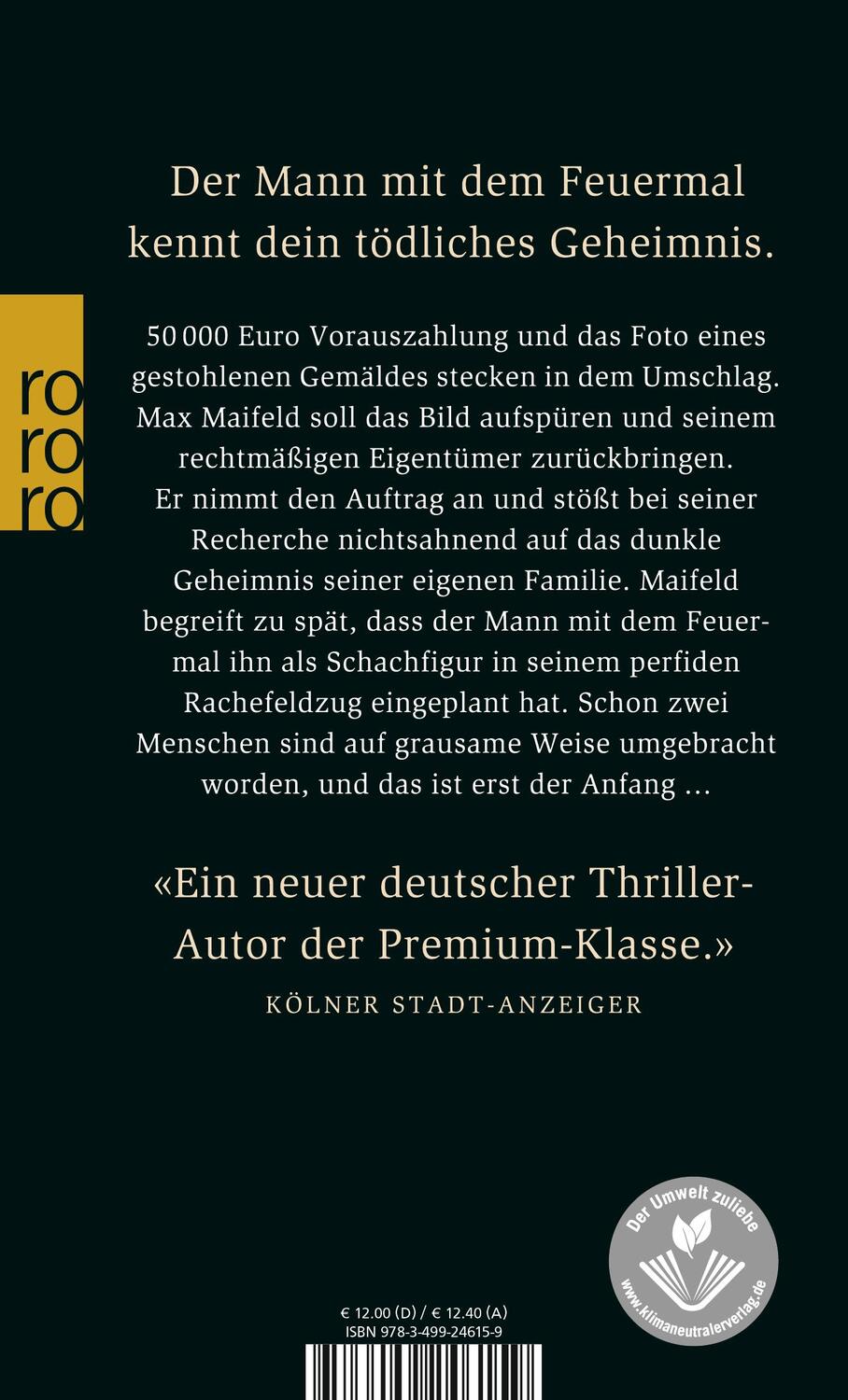 Rückseite: 9783499246159 | Das Feuermal | Wolfgang Kaes | Taschenbuch | Deutsch | 2008