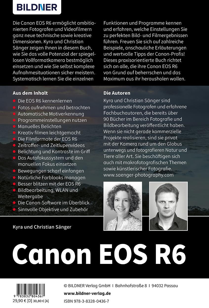Rückseite: 9783832804367 | Canon EOS R6 | Das umfangreiche Praxisbuch zu Ihrer Kamera! | Buch