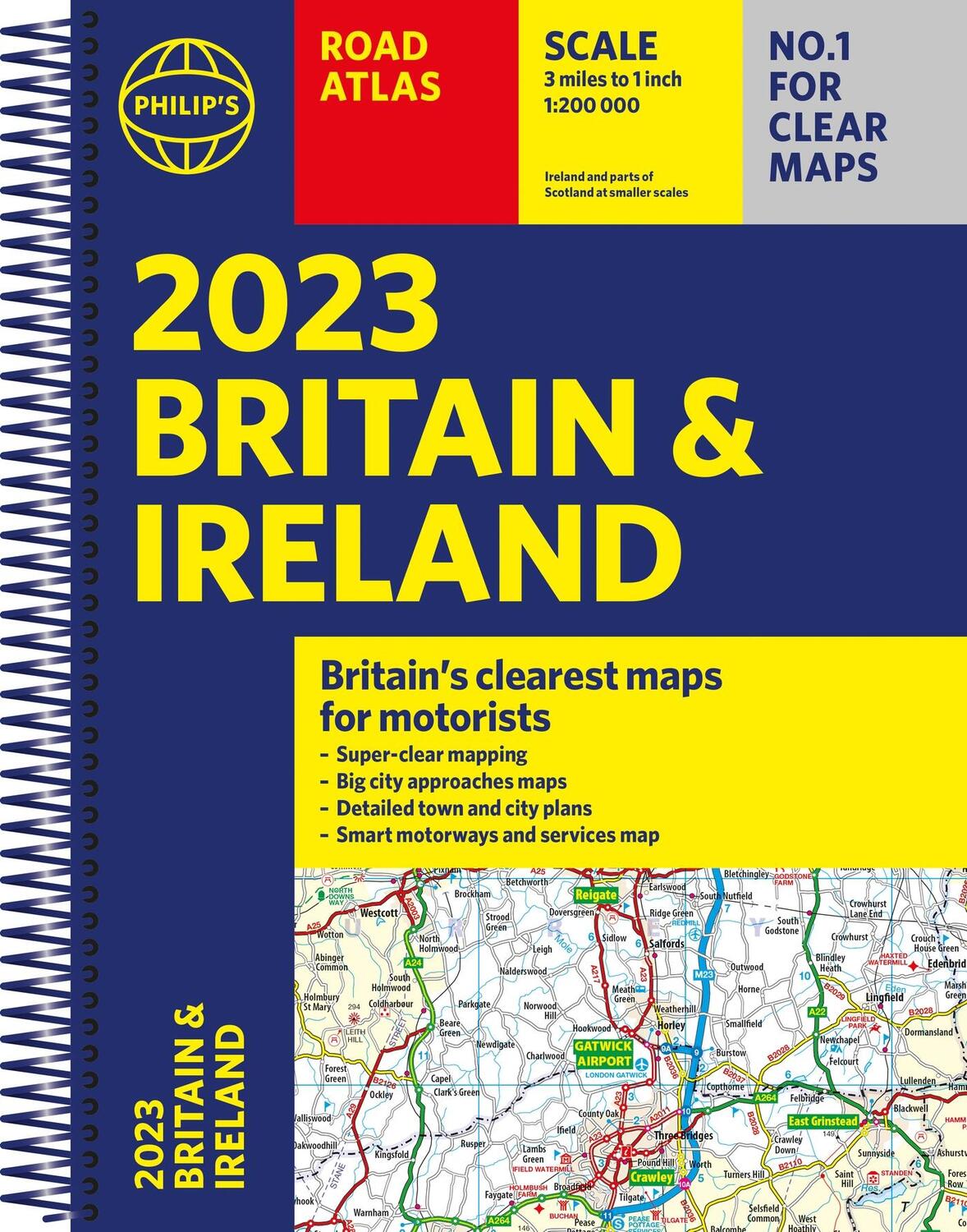 Cover: 9781849076098 | 2023 Philip's Road Atlas Britain and Ireland | (A4 Spiral) | Maps
