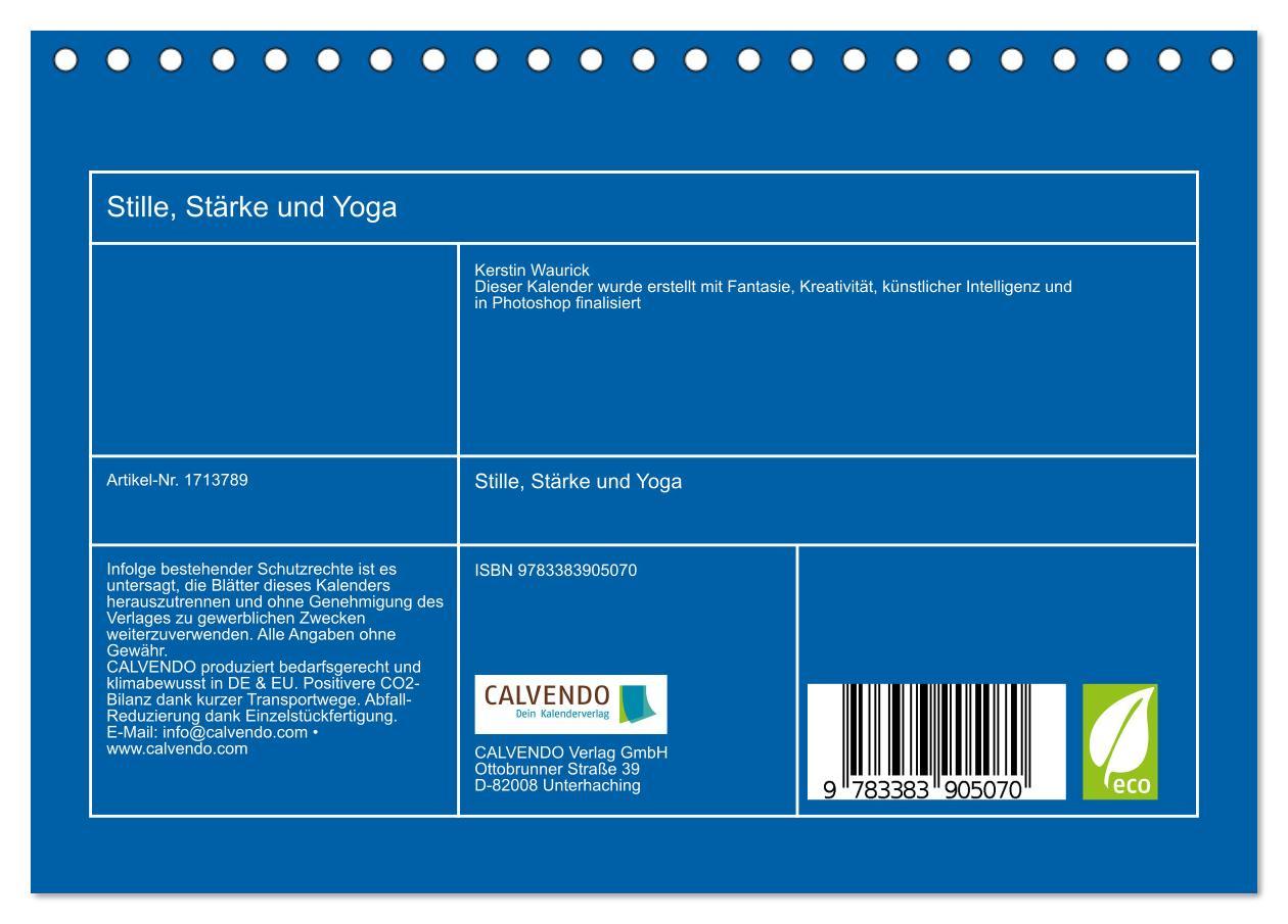 Bild: 9783383905070 | Stille, Stärke und Yoga (Tischkalender 2025 DIN A5 quer), CALVENDO...