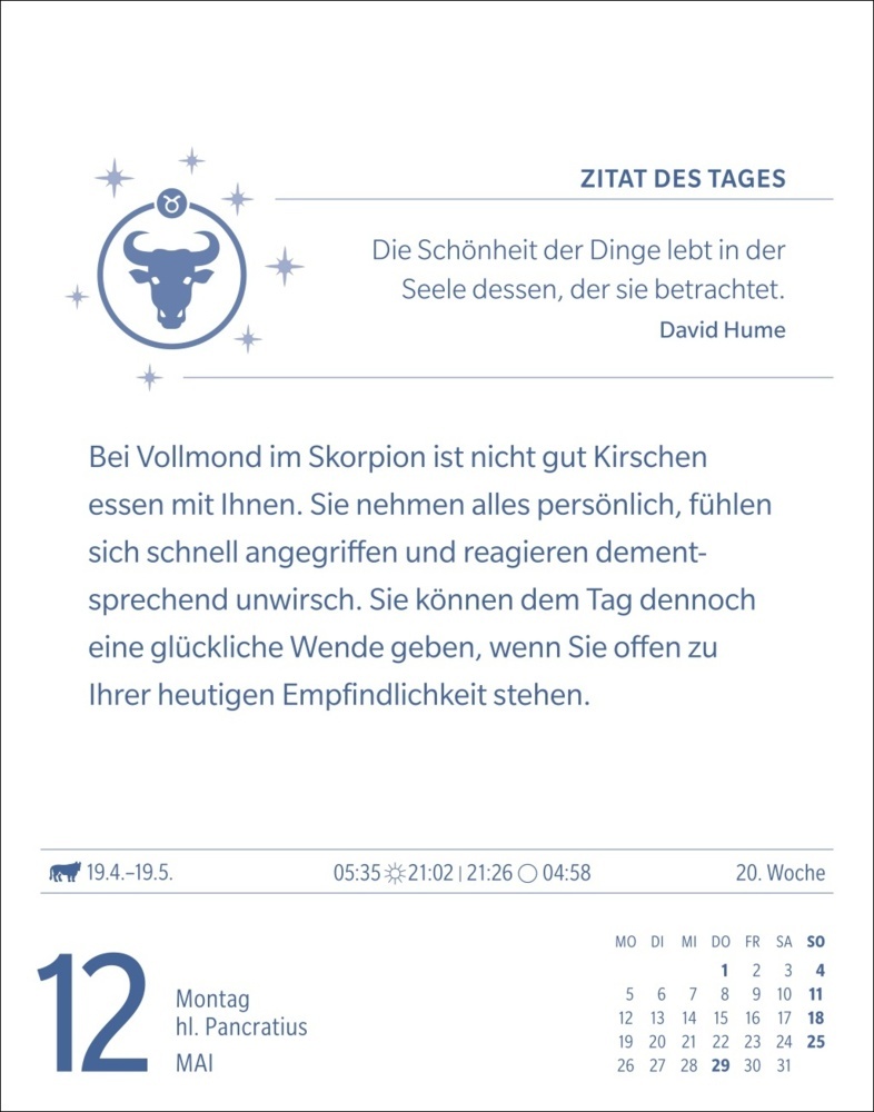 Bild: 9783840033681 | Stier Sternzeichenkalender 2025 - Tagesabreißkalender - Ihr...