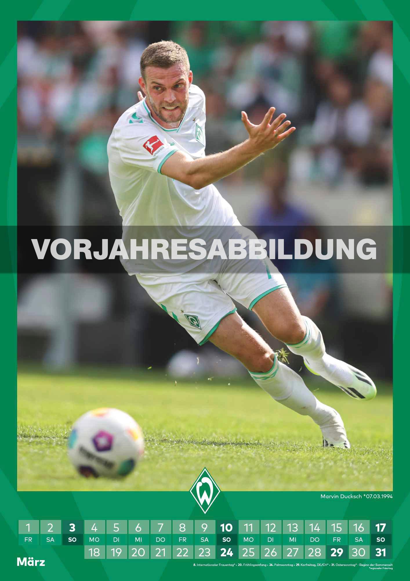 Bild: 4002725994493 | Werder Bremen 2025 - A3-Kalender - Fußball-Kalender - Fan-Kalender...