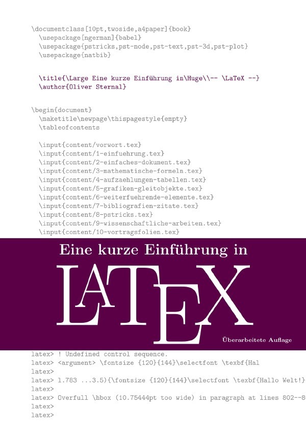 Cover: 9783750244856 | Eine kurze Einführung in LaTeX | Oliver Sternal | Taschenbuch | 124 S.