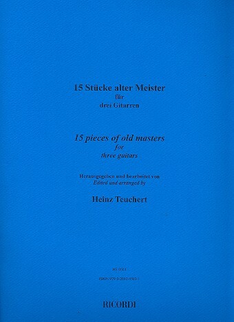 Cover: 9790204245031 | 15 Stücke Alter Meister für 3 Gitarren Spielpartitur | Buch