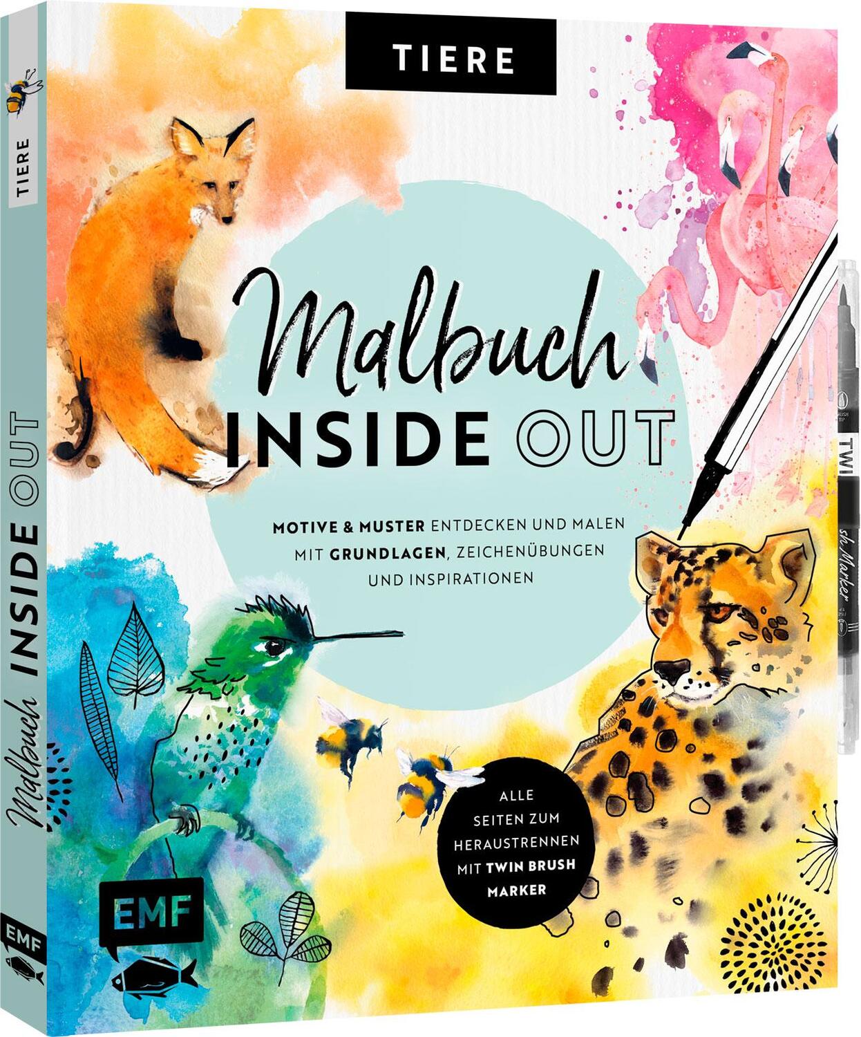 Cover: 9783745913576 | Malbuch Inside Out: Watercolor Tiere | Taschenbuch | Deutsch | 2022