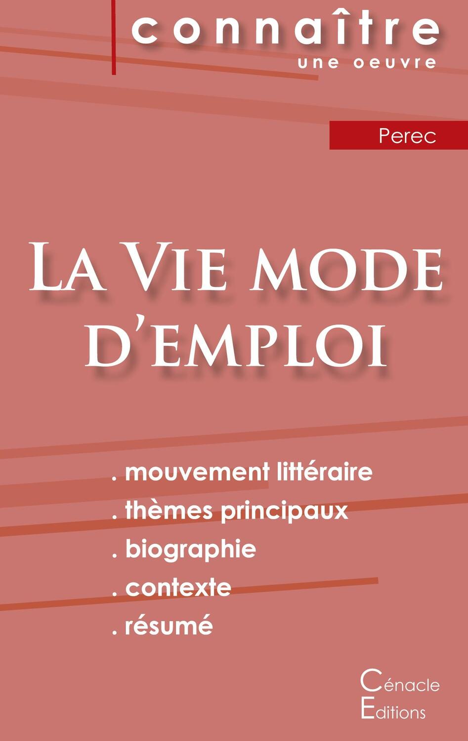 Cover: 9782367885254 | Fiche de lecture La Vie mode d'emploi de Perec (analyse littéraire...