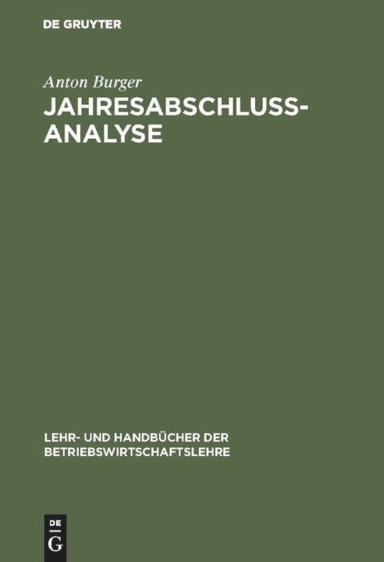 Cover: 9783486229790 | Jahresabschlussanalyse | Anton Burger | Buch | XI | Deutsch | 1995