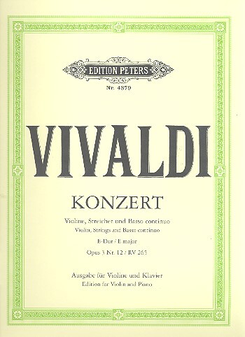 Cover: 9790014024109 | Concerto In E Op. 3 No.12 RV 265 | Antonio Vivaldi | Buch