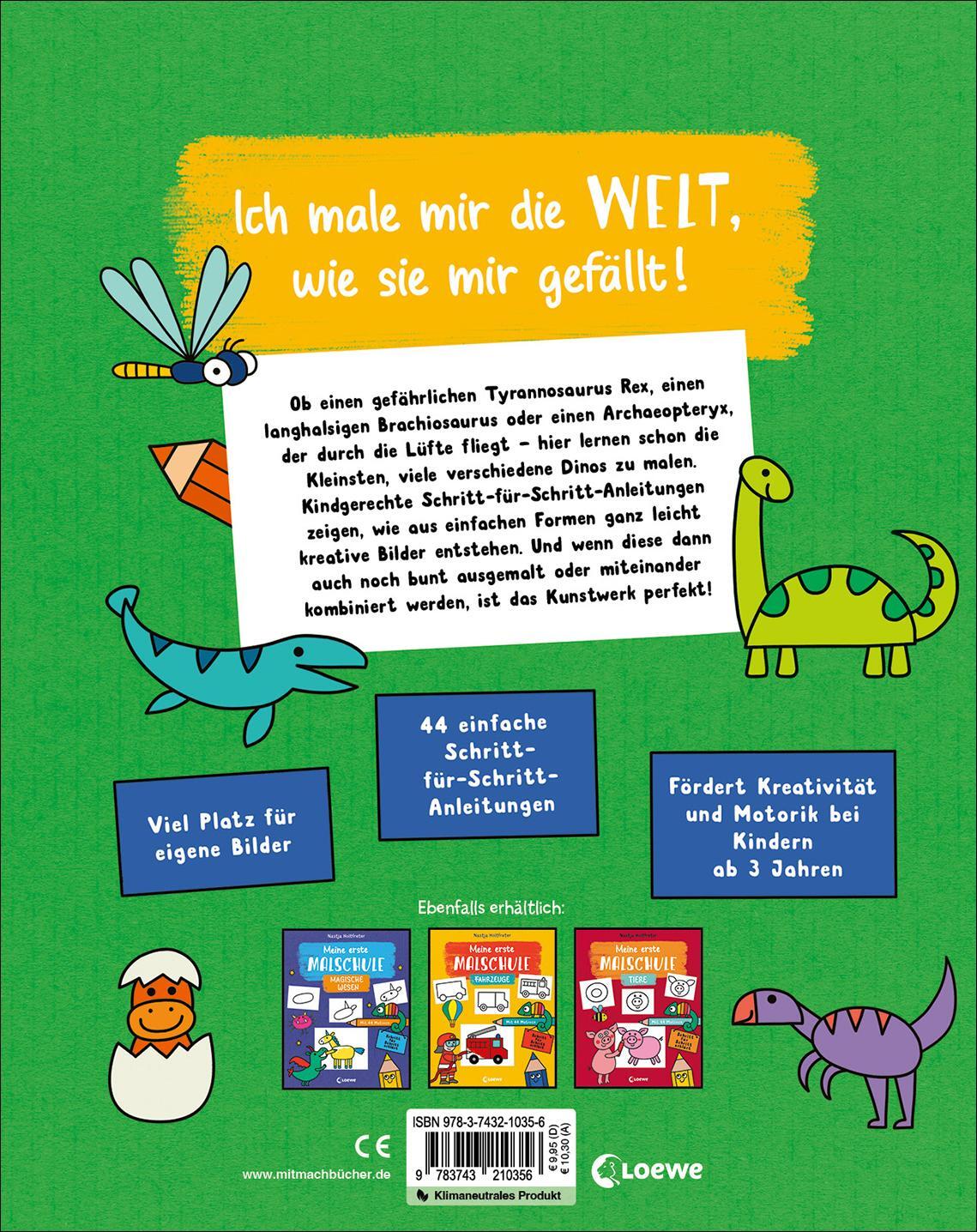 Rückseite: 9783743210356 | Meine erste Malschule - Dinos | Loewe Kreativ | Taschenbuch | Deutsch