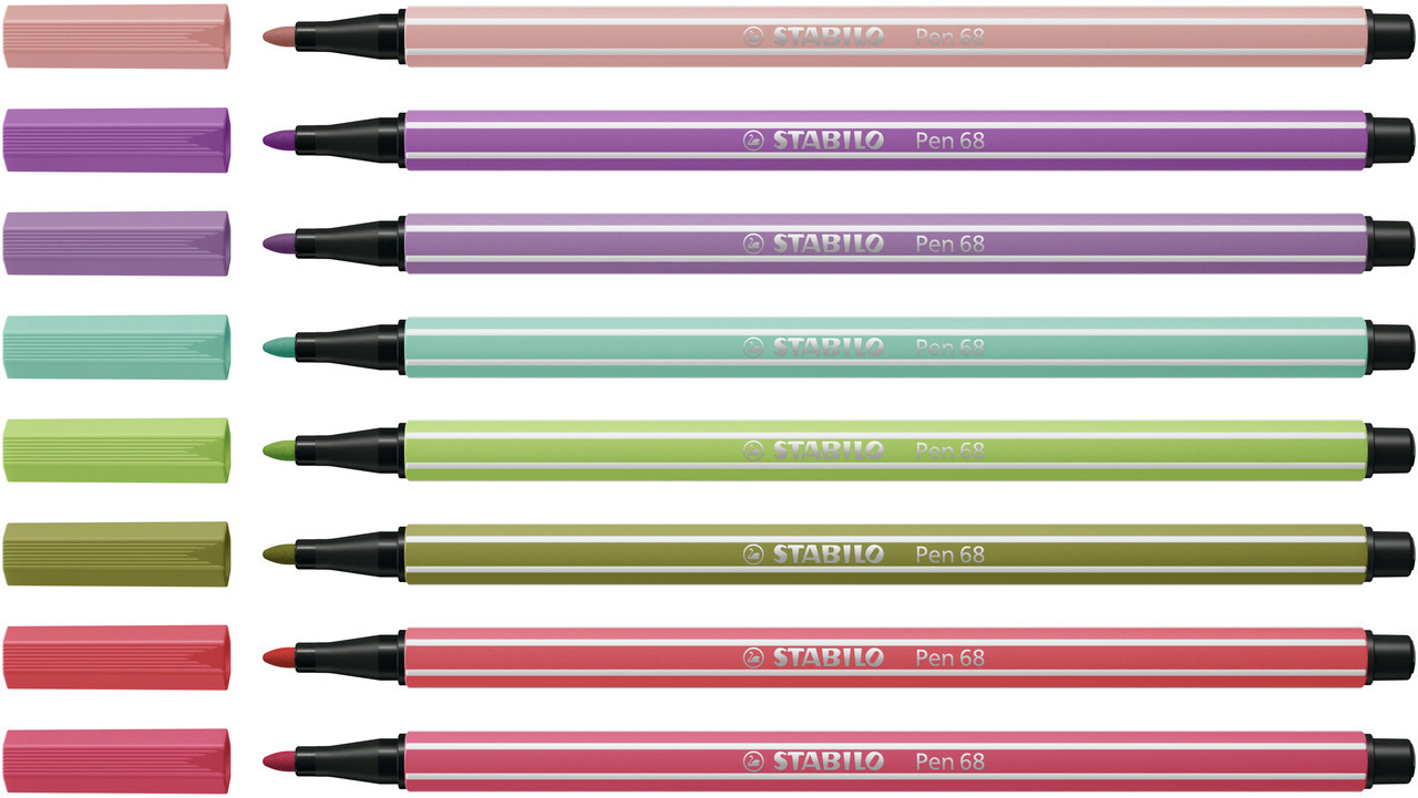 Bild: 4006381574433 | Premium-Filzstift - STABILO Pen 68 - 8er Pack - mit 8 verschiedenen...