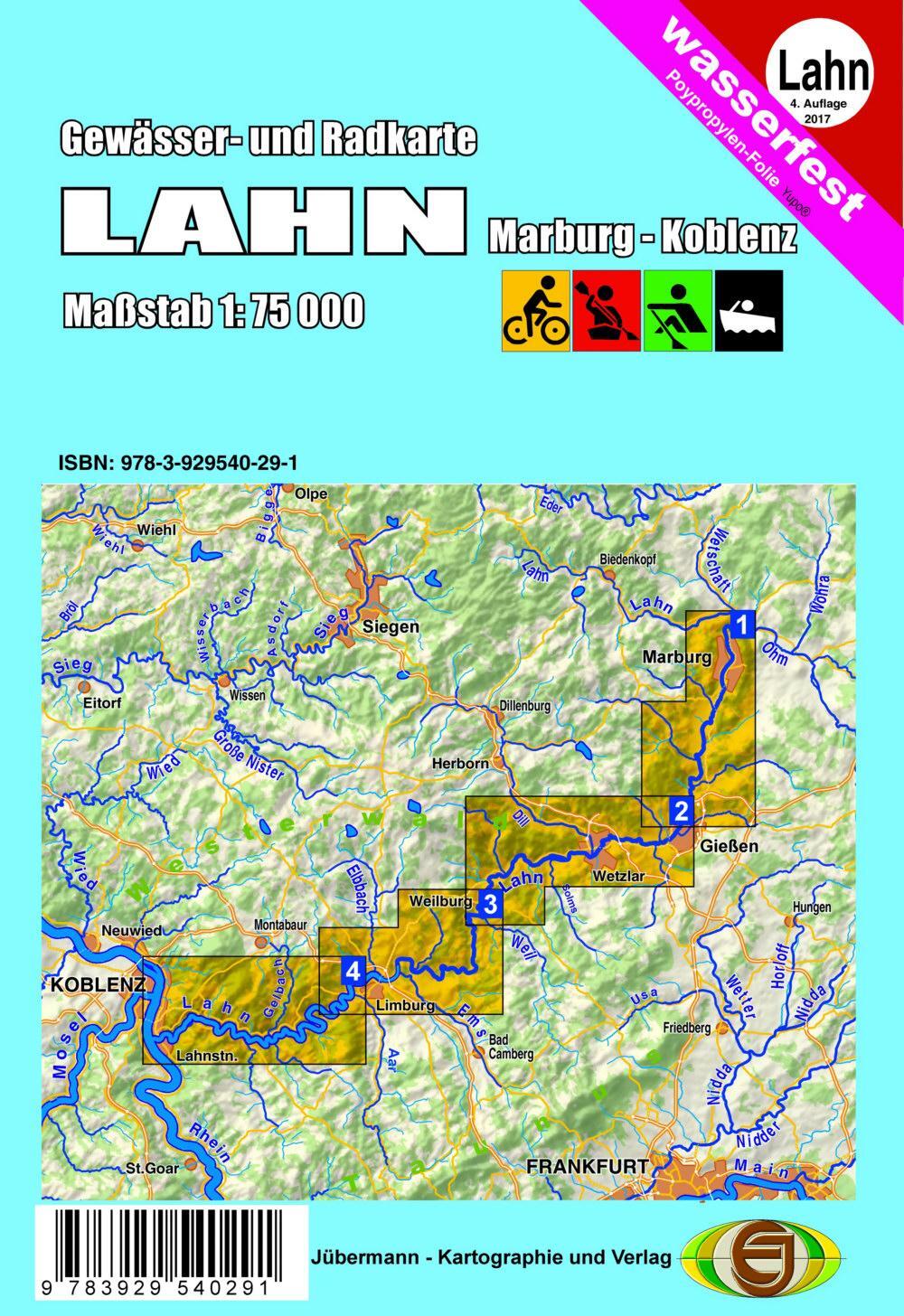 Cover: 9783929540291 | Gewässerkarte Lahn 1:75 000 | (Land-)Karte | Deutsch | 2017