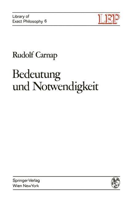 Cover: 9783709182826 | Bedeutung und Notwendigkeit | Rudolf Carnap | Taschenbuch | Paperback