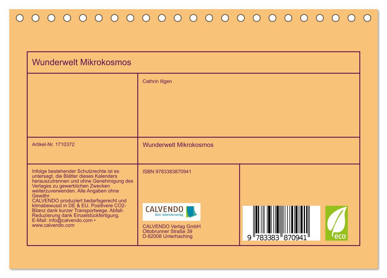 Bild: 9783383870941 | Wunderwelt Mikrokosmos (Tischkalender 2025 DIN A5 quer), CALVENDO...