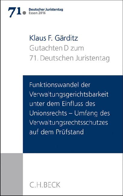 Cover: 9783406685255 | Verhandlungen des 71. Deutschen Juristentages Essen 2016 Bd. I:...