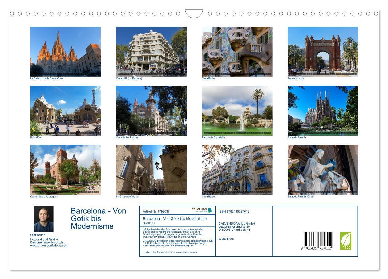 Bild: 9783435727612 | Barcelona - Von Gotik bis Modernisme (Wandkalender 2025 DIN A3...