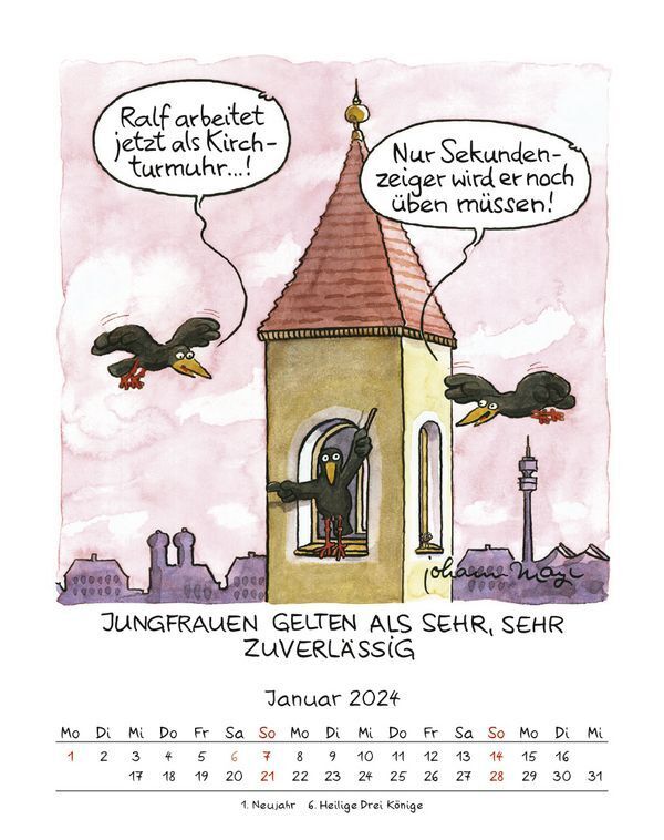 Bild: 9783731869481 | Jungfrau 2024 | Korsch Verlag | Kalender | Spiralbindung | 13 S.