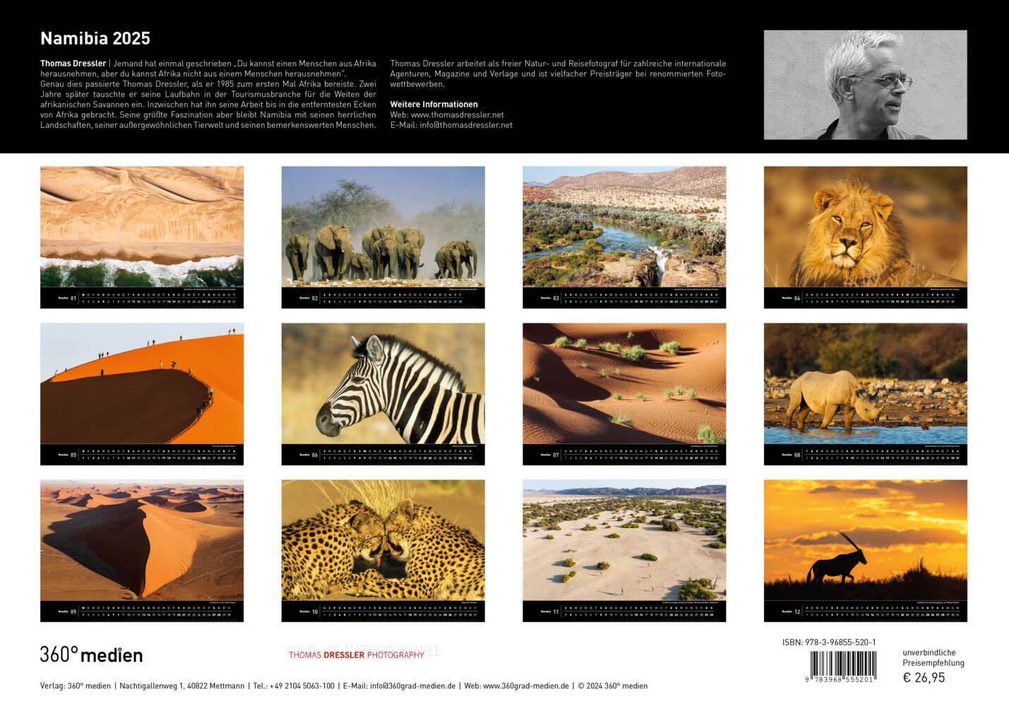 Bild: 9783968555201 | 360° Namibia Premiumkalender 2025 | Thomas Dreßler | Kalender | 13 S.