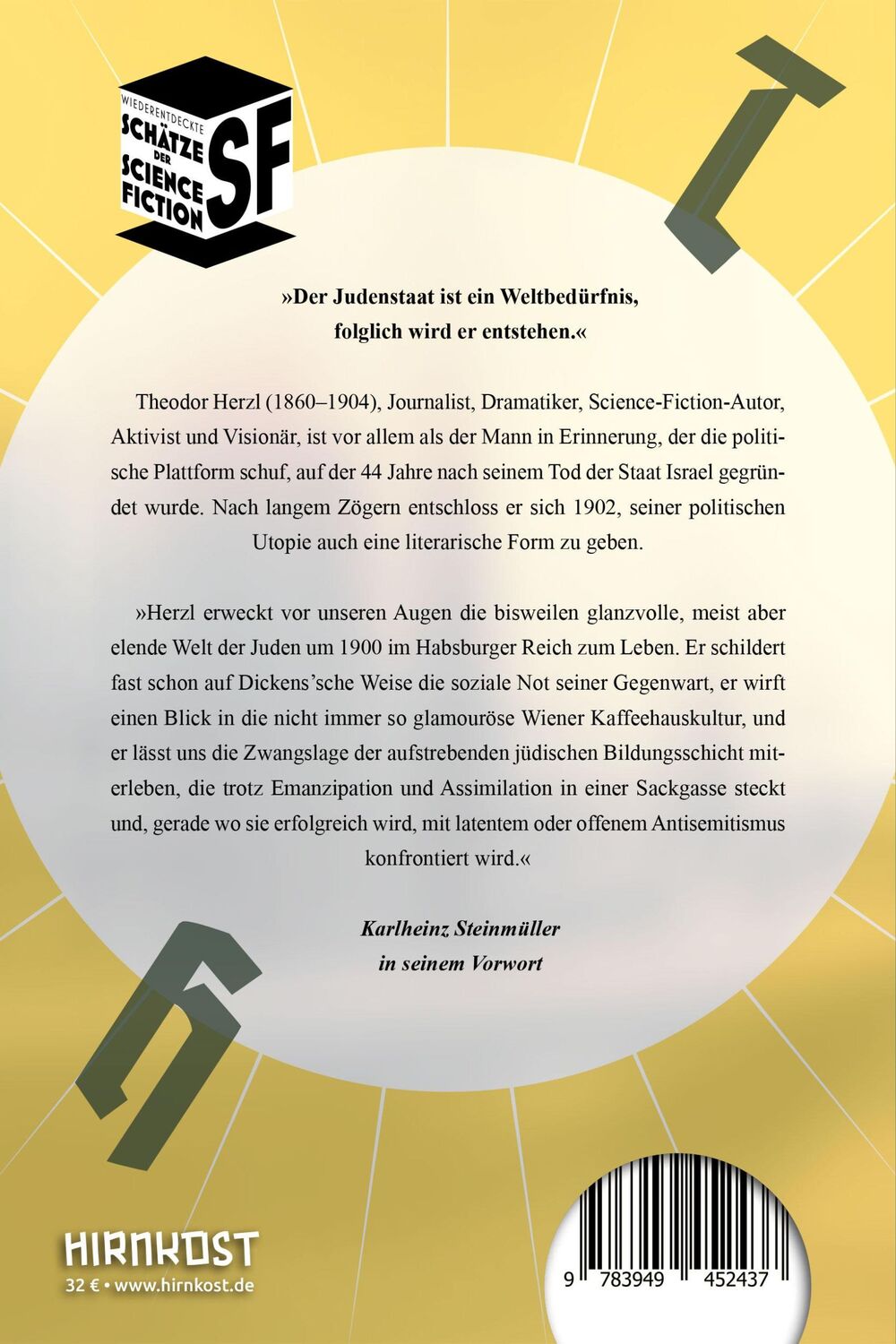 Rückseite: 9783949452437 | Altneuland | Theodor Herzl | Buch | 392 S. | Deutsch | 2023