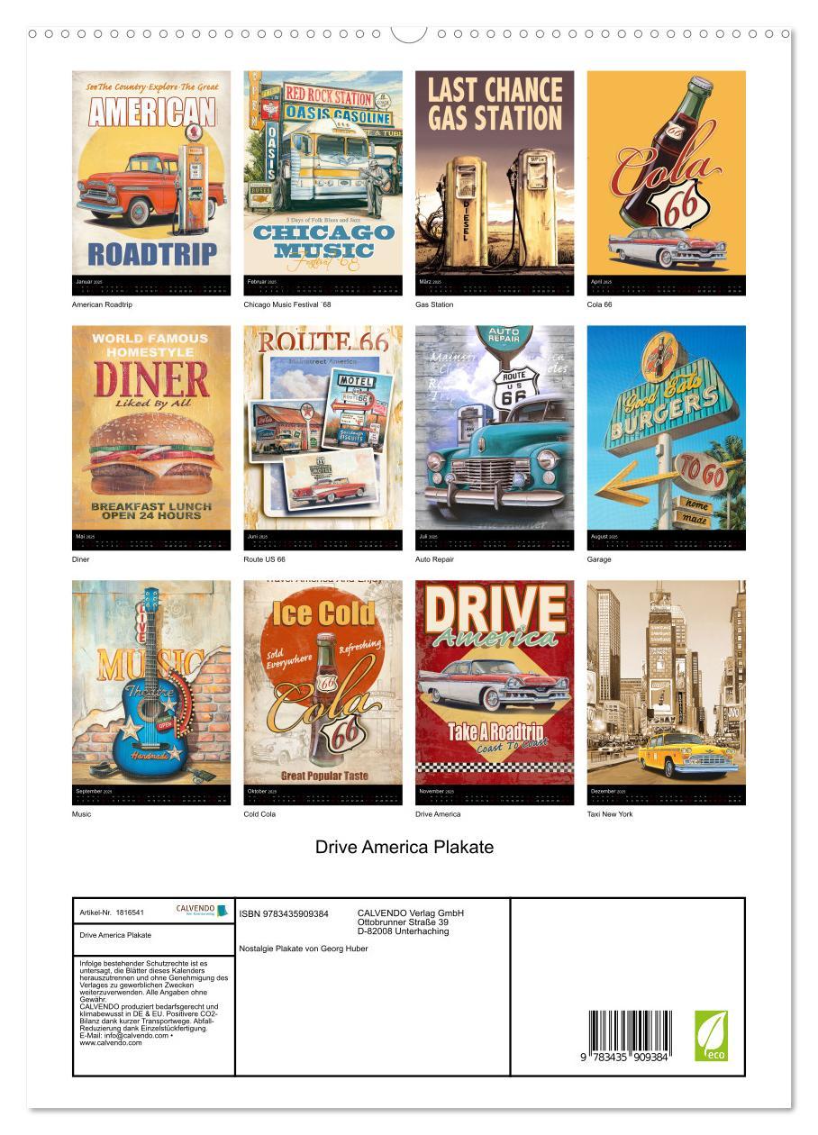 Bild: 9783435909384 | Drive America Plakate (Wandkalender 2025 DIN A2 hoch), CALVENDO...