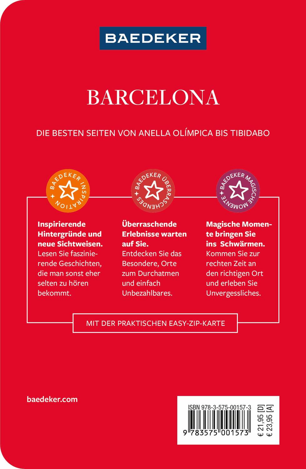 Rückseite: 9783575001573 | Baedeker Reiseführer Barcelona | mit praktischer Karte EASY ZIP | Buch