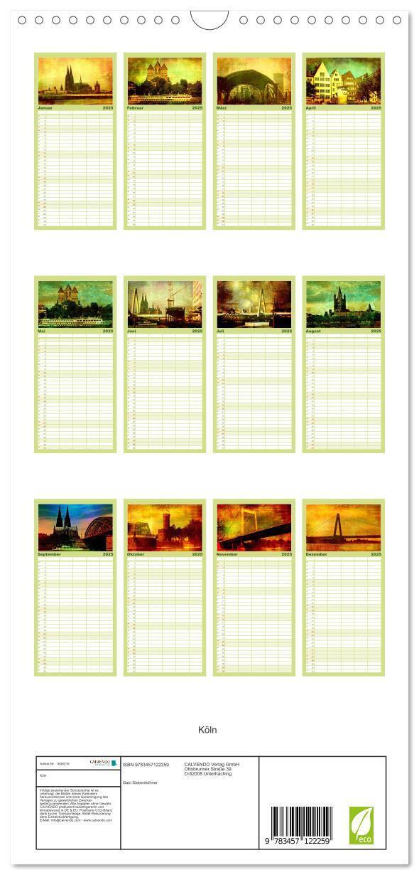 Bild: 9783457122259 | Familienplaner 2025 - Köln mit 5 Spalten (Wandkalender, 21 x 45 cm)...