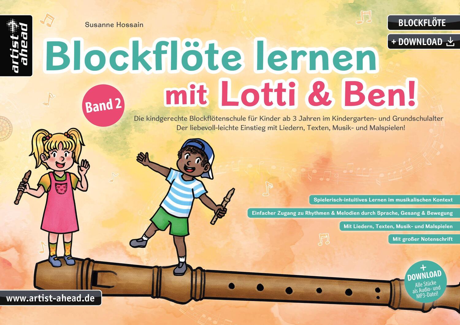 Cover: 9783866421837 | Blockflöte lernen mit Lotti & Ben - Band 2! | Susanne Hossain | 2021