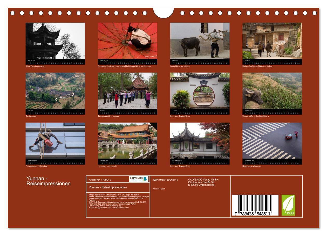 Bild: 9783435648511 | Yunnan - Reiseimpressionen (Wandkalender 2025 DIN A4 quer),...