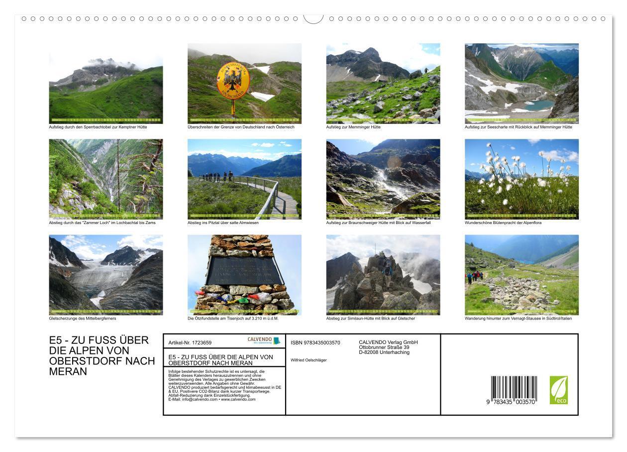 Bild: 9783435003570 | E5 - ZU FUSS ÜBER DIE ALPEN VON OBERSTDORF NACH MERAN (Wandkalender...