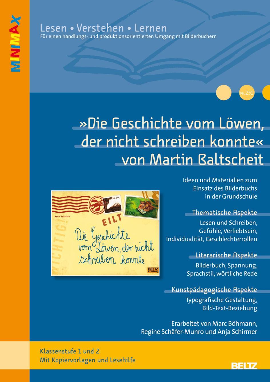 Cover: 9783407627742 | »Die Geschichte vom Löwen, der nicht schreiben konnte« von Martin...