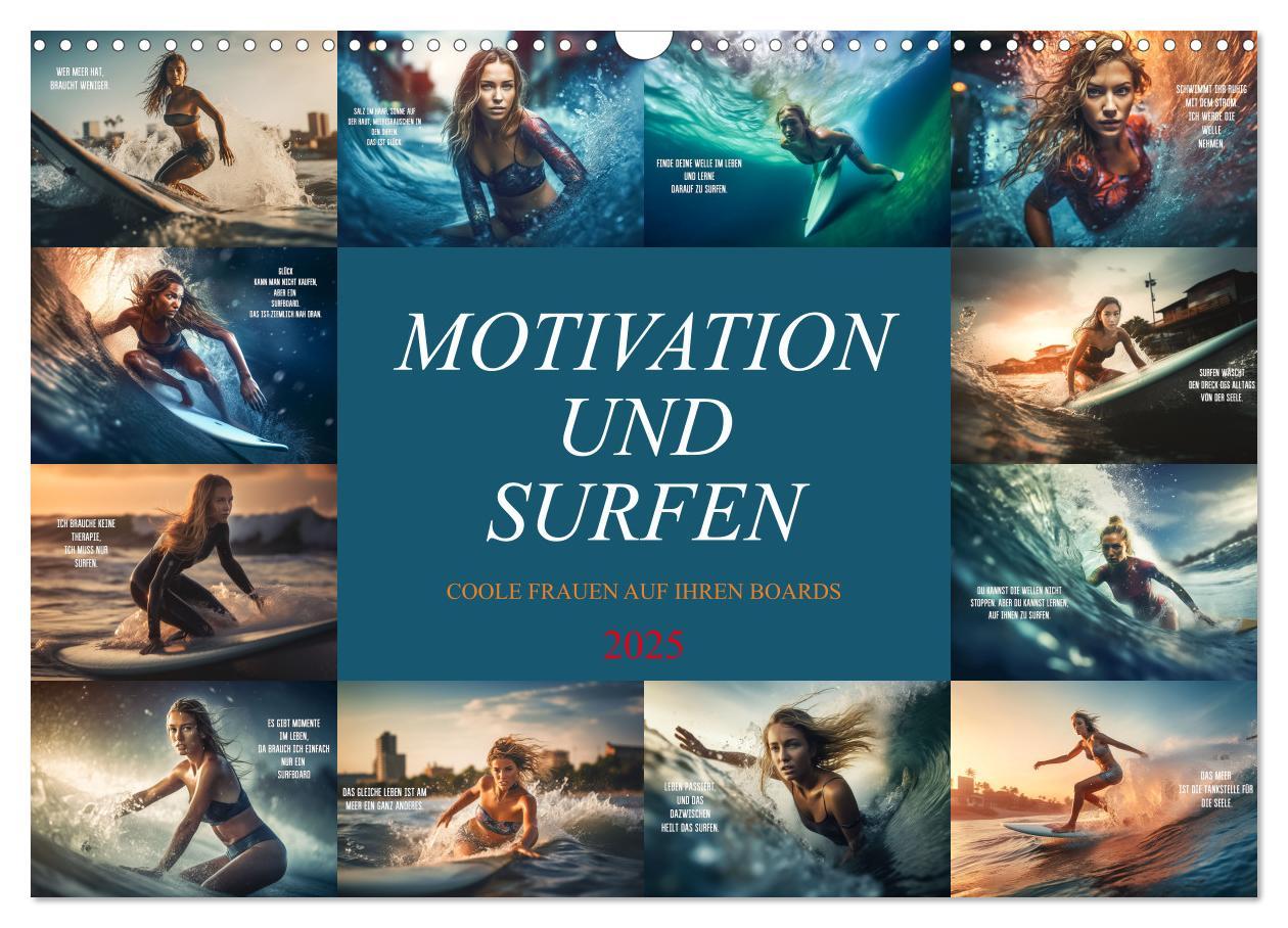 Cover: 9783383903311 | Motivation und Surfen (Wandkalender 2025 DIN A3 quer), CALVENDO...