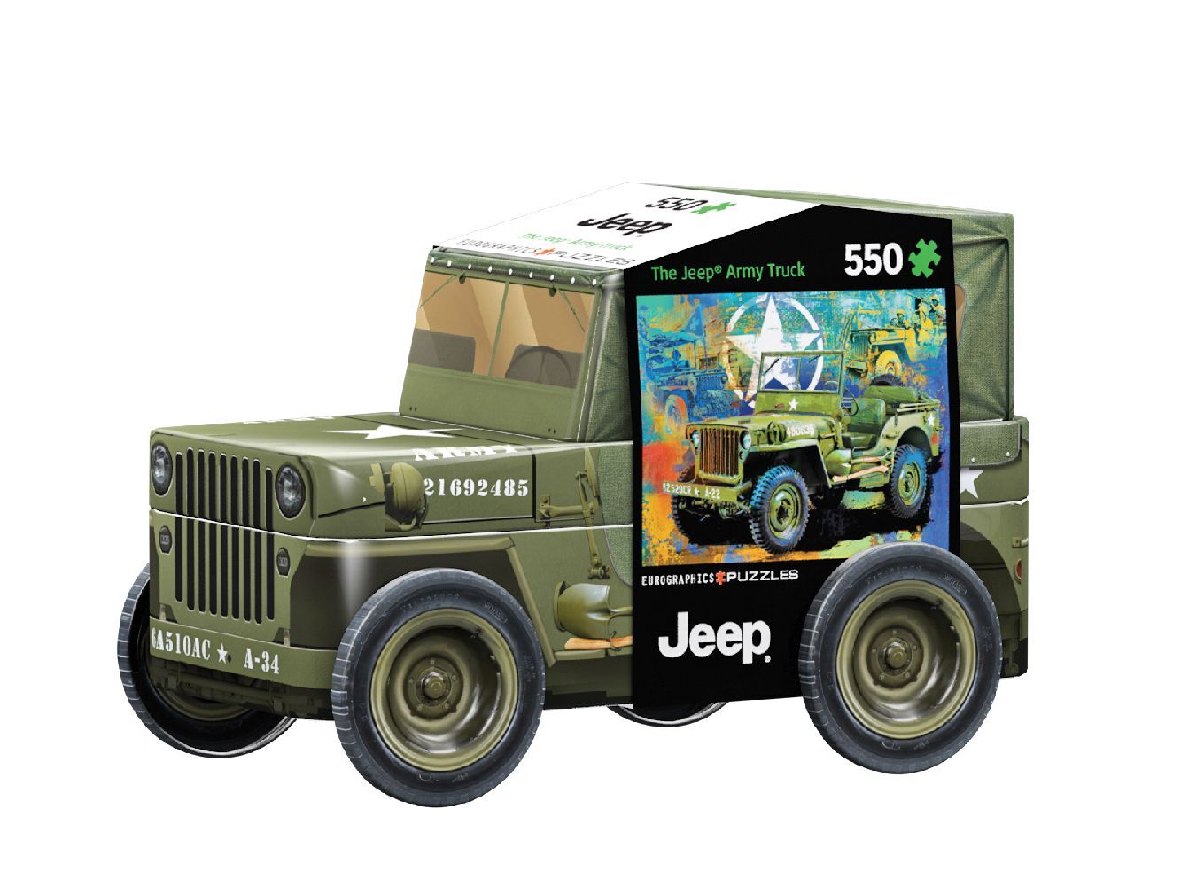 Cover: 628136655989 | Armee Jeep Puzzledose 550 Teile | Spiel | In Spielebox | Deutsch