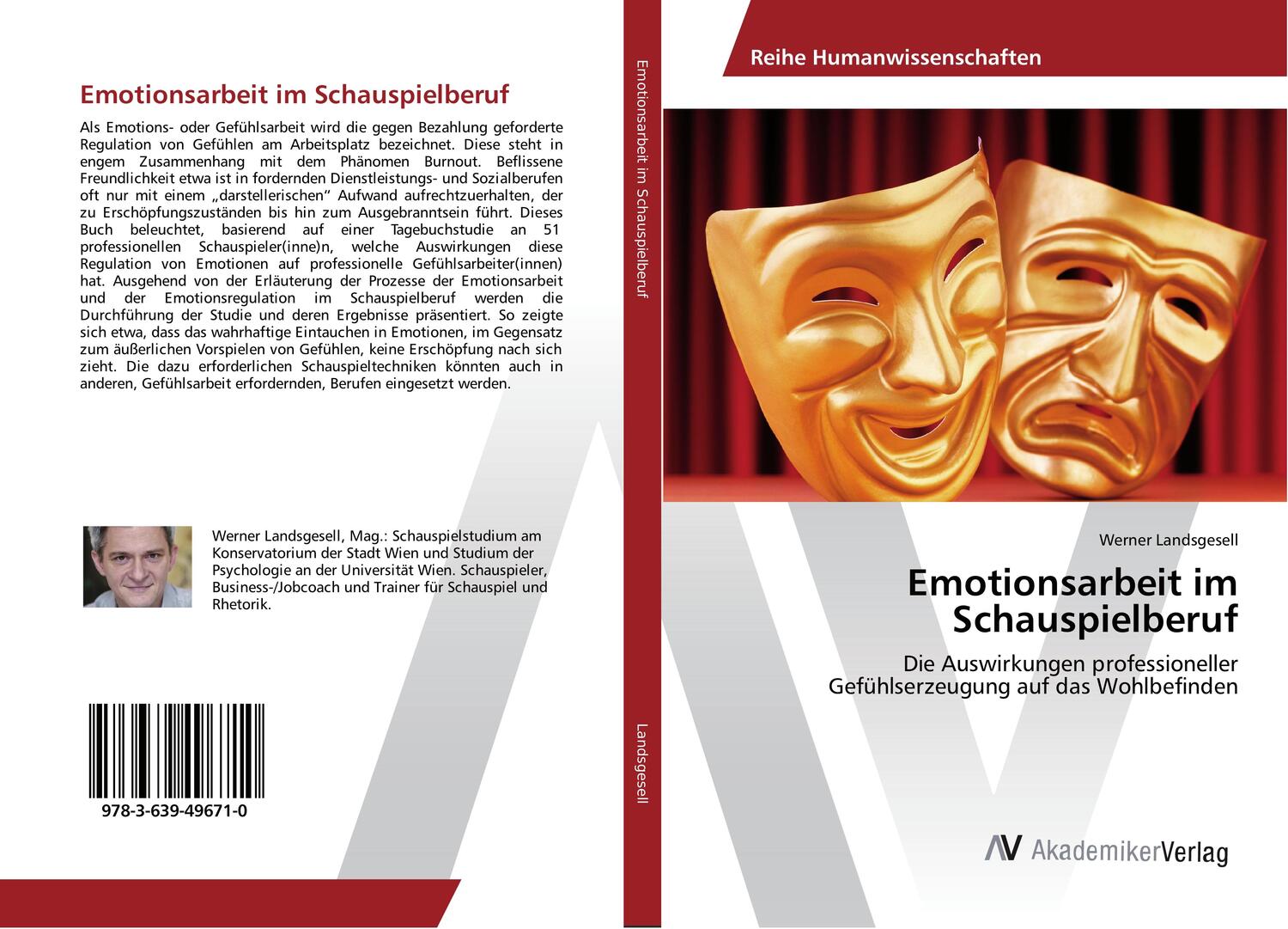Cover: 9783639496710 | Emotionsarbeit im Schauspielberuf | Werner Landsgesell | Taschenbuch