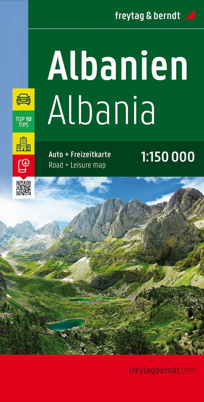 Cover: 9783707922202 | Albanien, Straßen- und Freizeitkarte 1:150.000, freytag &amp; berndt