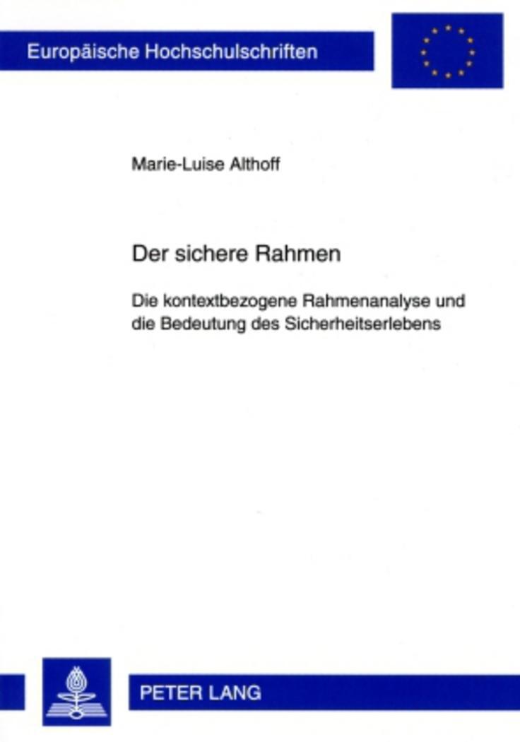 Cover: 9783631588741 | Der sichere Rahmen | Marie-Luise Althoff | Taschenbuch | Paperback