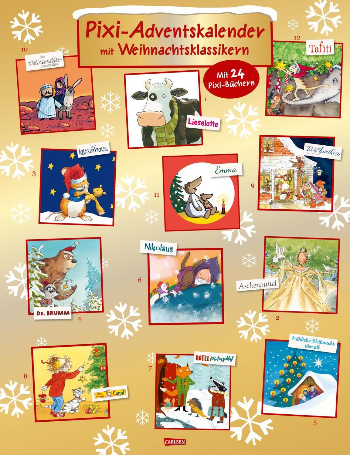 Cover: 9783551056054 | Pixi Adventskalender GOLD 2024 | Diverse | Box | 576 S. | Deutsch