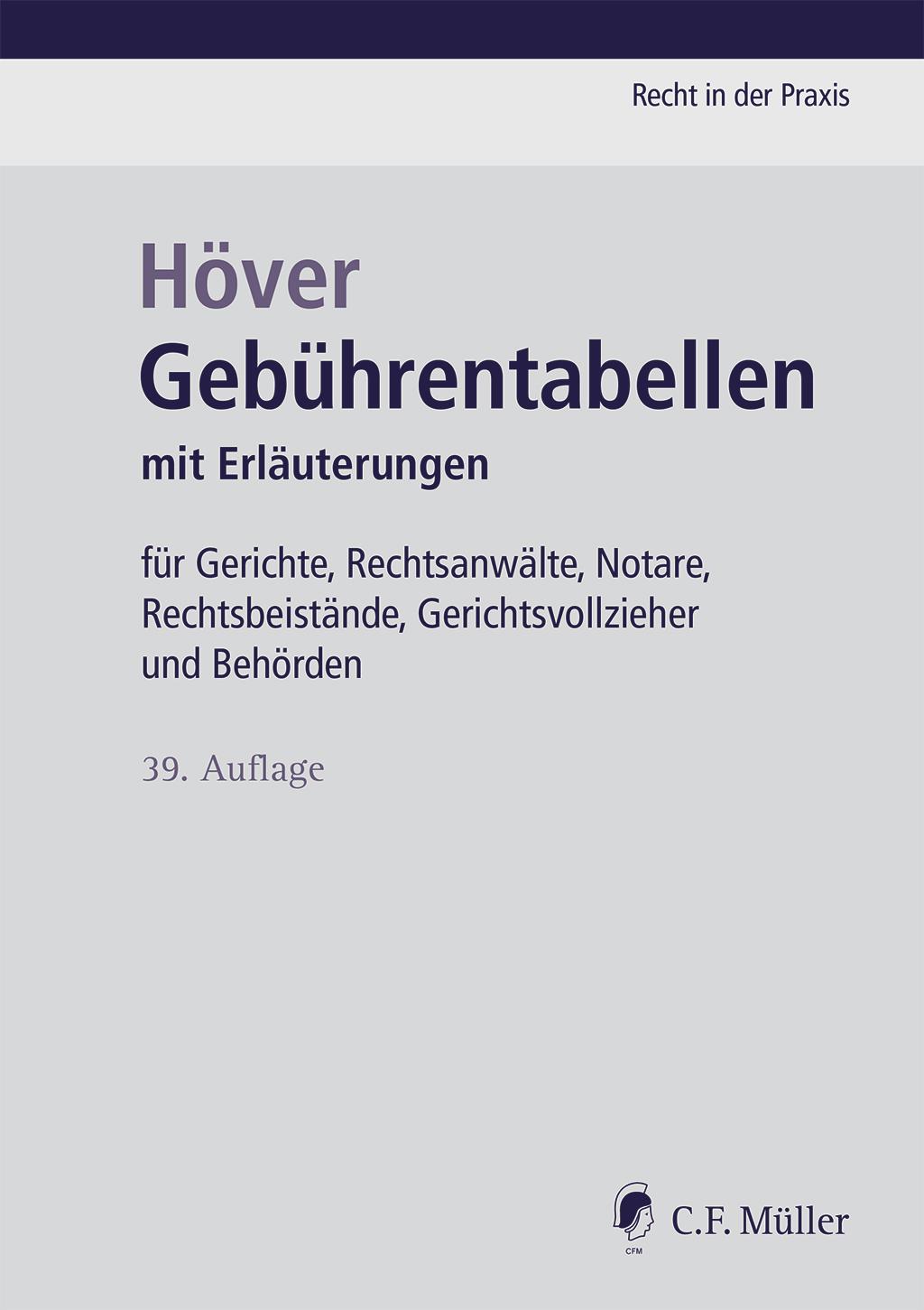 Cover: 9783811459168 | Gebührentabellen | Henning/Höver, Albert Oberlack | Taschenbuch | 2022