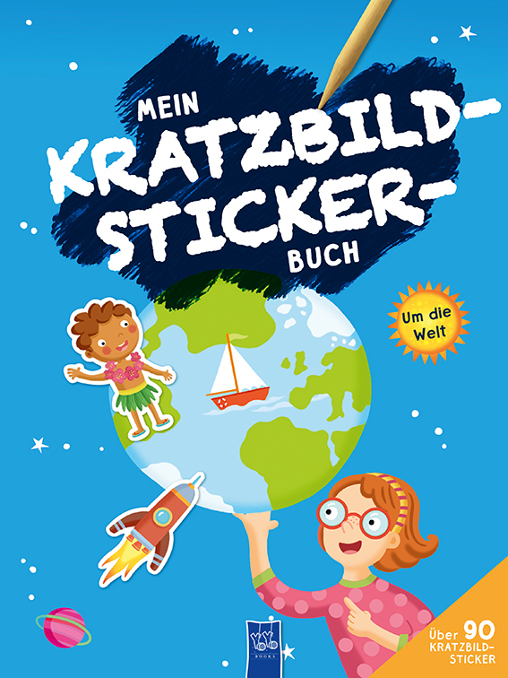 Cover: 9789463998345 | Mein Kratzbild-Stickerbuch - Um die Welt | Taschenbuch | 16 S. | 2021
