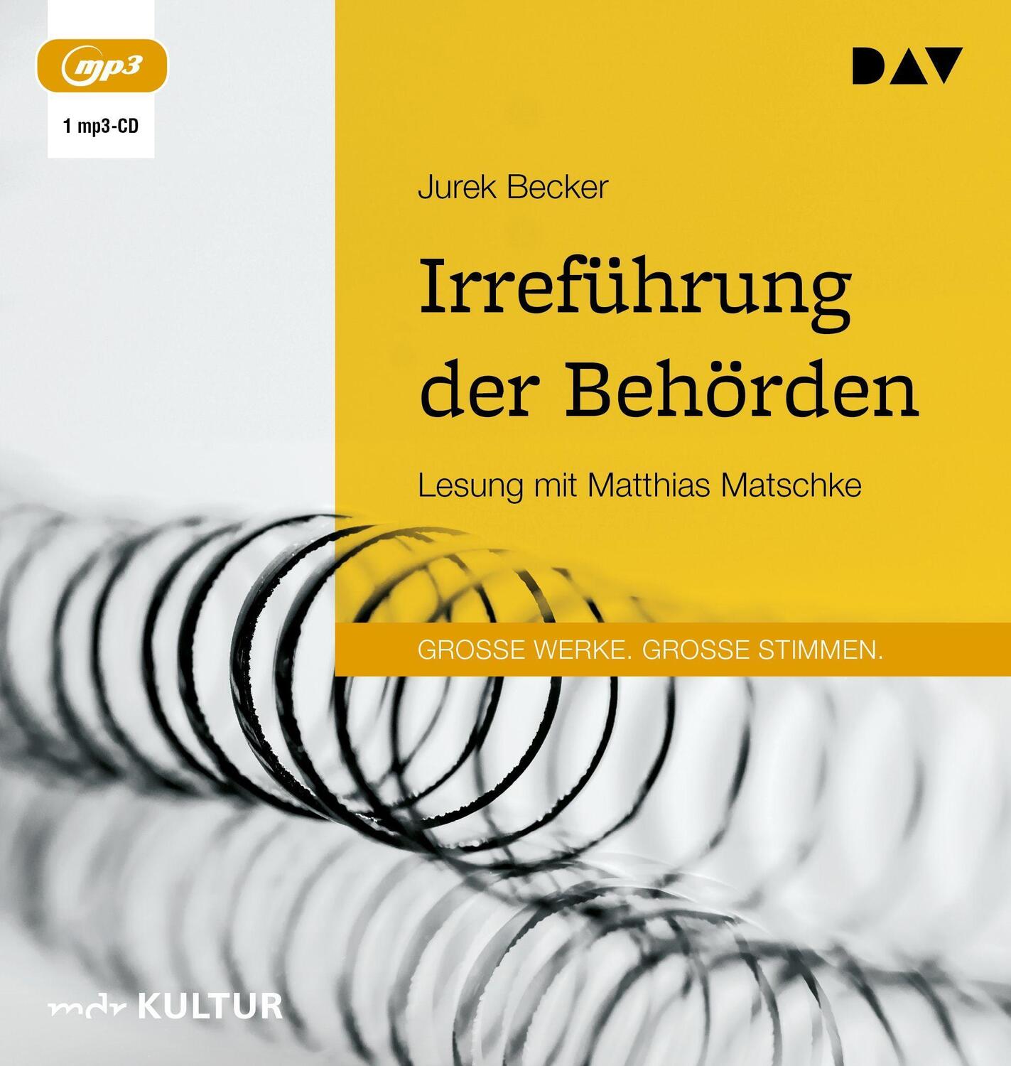 Cover: 9783742421593 | Irreführung der Behörden | Lesung mit Matthias Matschke | Jurek Becker