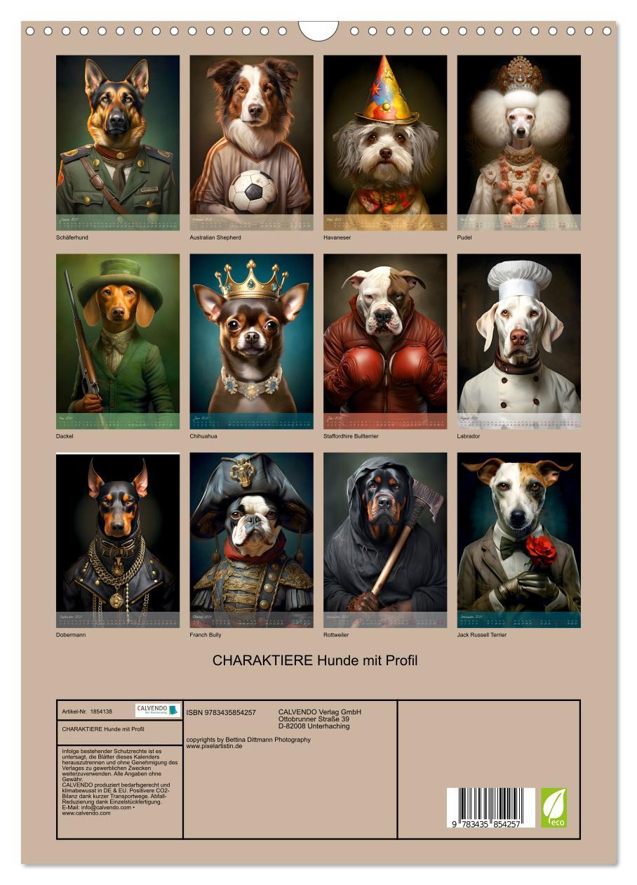 Bild: 9783435854257 | CHARAKTIERE Hunde mit Profil (Wandkalender 2025 DIN A3 hoch),...