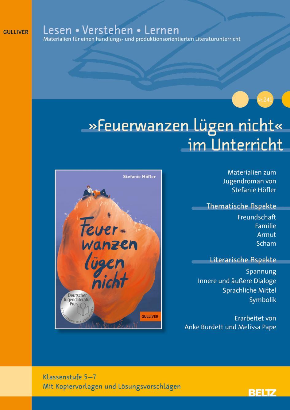 Cover: 9783407824295 | 'Feuerwanzen lügen nicht' im Unterricht | Melissa Pape (u. a.) | 32 S.