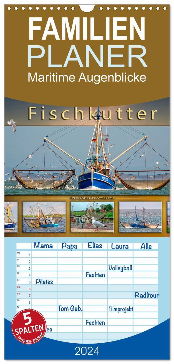 Cover: 9783383091209 | Familienplaner 2024 - Maritime Augenblicke - Fischkutter mit 5...