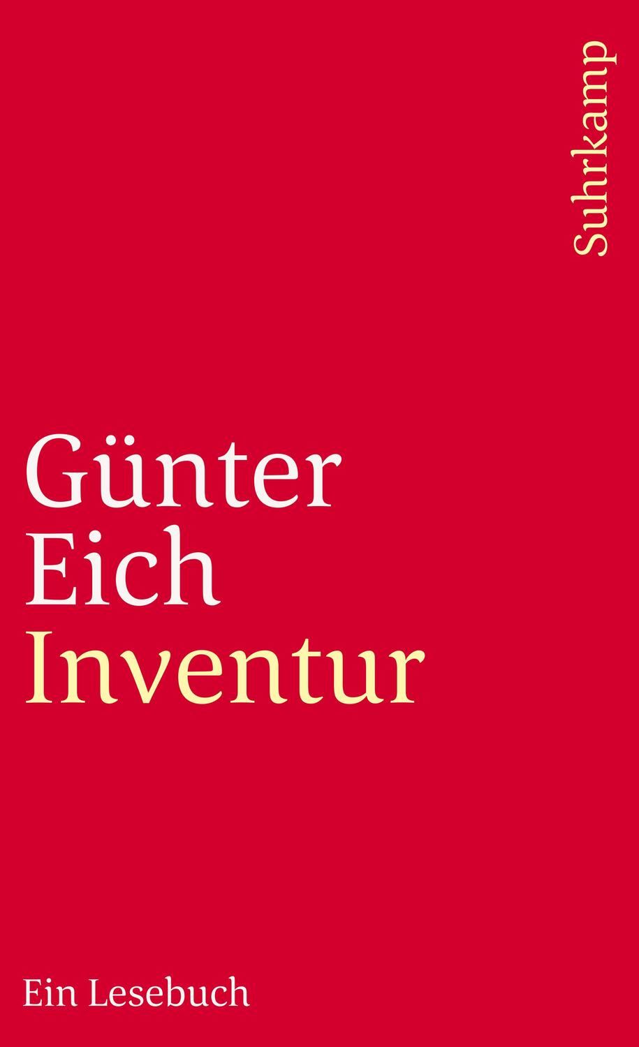 Cover: 9783518371961 | Inventur | Ein Lesebuch | Günter Eich | Taschenbuch | Deutsch | 1981