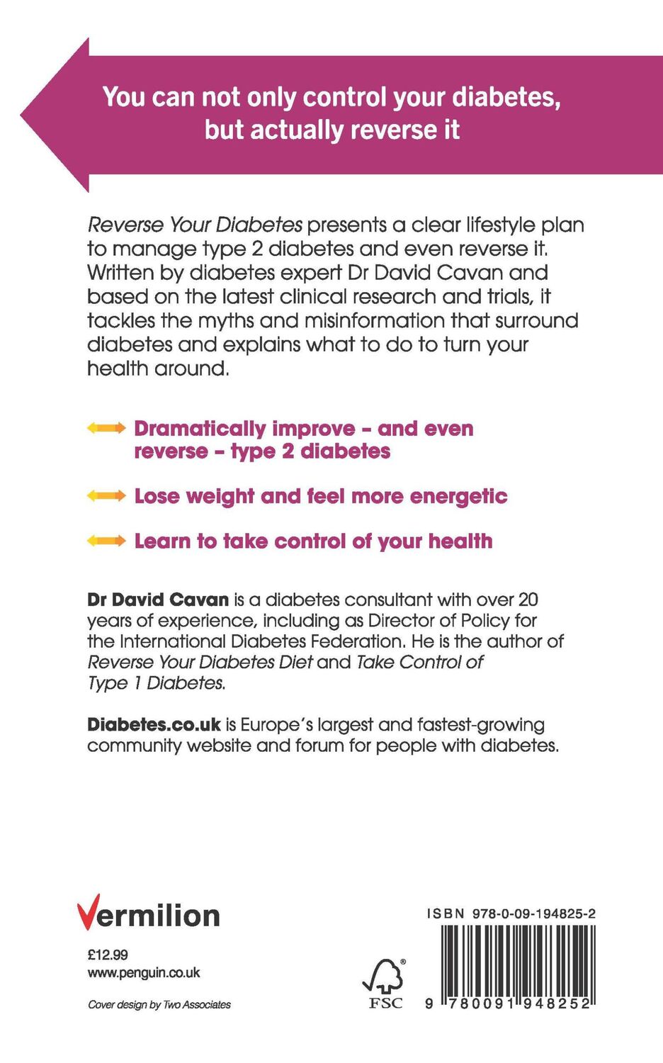 Rückseite: 9780091948252 | Reverse Your Diabetes | David Cavan | Taschenbuch | Englisch | 2014