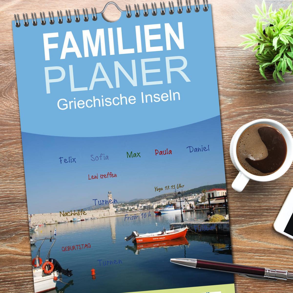 Bild: 9783457110652 | Familienplaner 2025 - Griechische Inseln mit 5 Spalten...