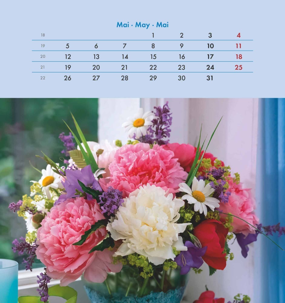 Bild: 4251732342289 | Alpha Edition - Blumengrüße 2025 Postkartenkalender, 16x17cm,...